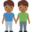 men holding hands, medium-dark skin tone